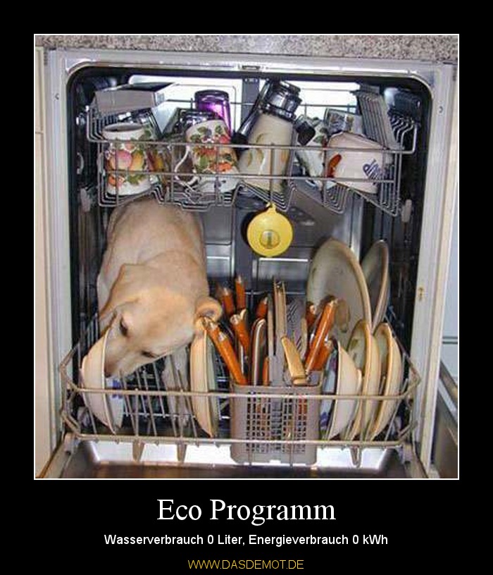Eco Programm – Wasserverbrauch 0 Liter, Energieverbrauch 0 kWh 