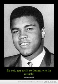 Ihr seid gar nicht so dumm, wie ihr ausseht – Muhammad Ali 