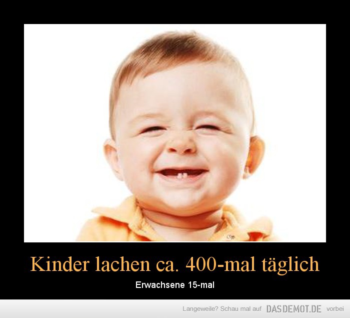 Kinder lachen ca. 400-mal täglich – Erwachsene 15-mal 