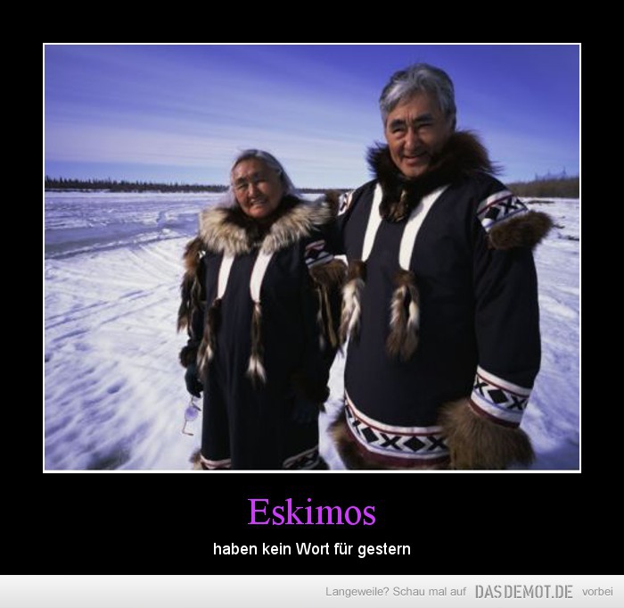 Eskimos – haben kein Wort für gestern 