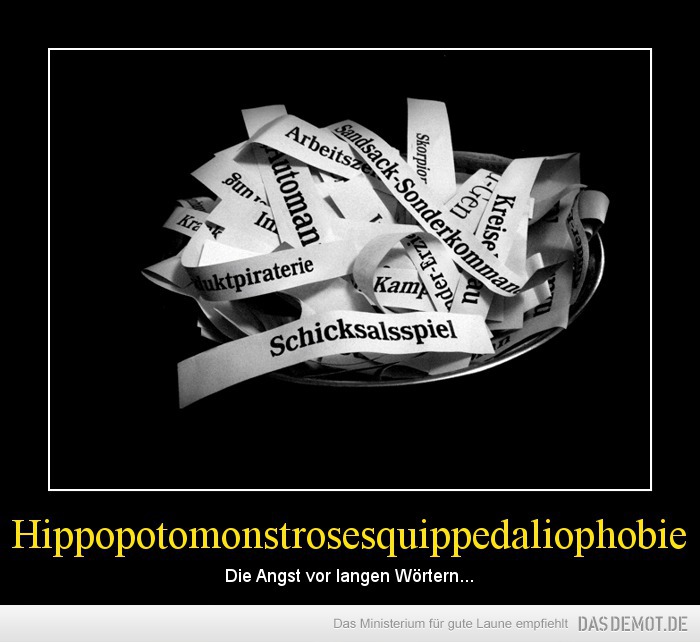 Hippopotomonstrosesquippedaliophobie – Die Angst vor langen Wörtern... 