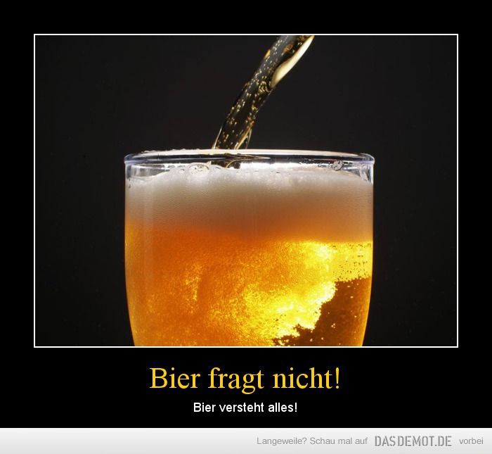 Bier fragt nicht! – Bier versteht alles! 