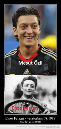 Enzo Ferrari - verstorben 08.1988 – Mezut Özil - geboren 10.1988 