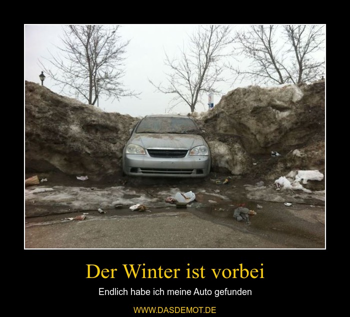 Der Winter ist vorbei – Endlich habe ich meine Auto gefunden 